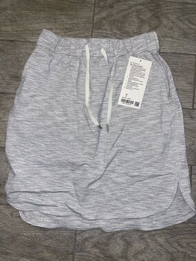 lululemon athletica Heathered Light Gray Drawstring Pencil Skirt